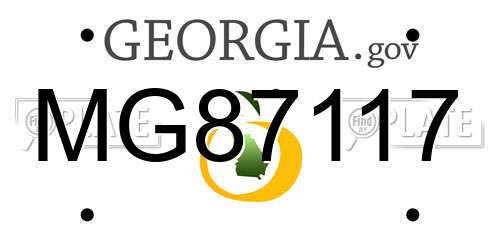 MG87117 Georgia License Plate