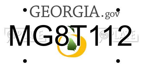 MG8T112 Georgia License Plate