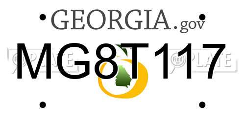 MG8T117 Georgia License Plate