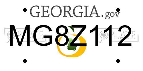 MG8Z112 Georgia License Plate