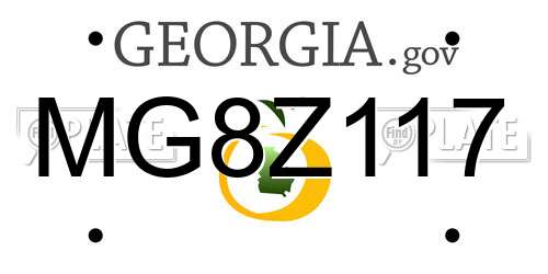MG8Z117 Georgia License Plate