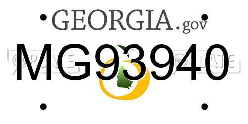 MG93940 Georgia License Plate