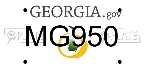 MG950 Georgia License Plate