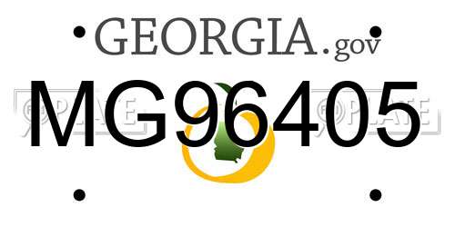 MG96405 Georgia License Plate