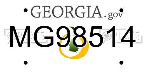 MG98514 Georgia License Plate