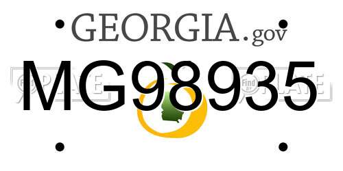 MG98935 Georgia License Plate