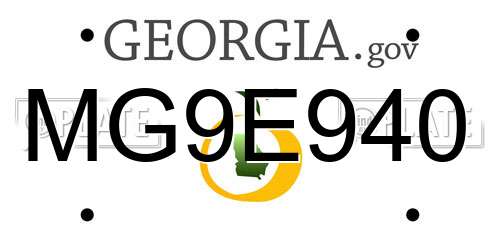 MG9E940 Georgia License Plate