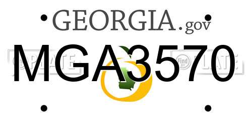 MGA3570 Georgia License Plate