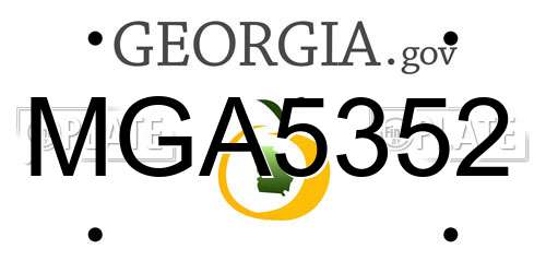 MGA5352 Georgia License Plate