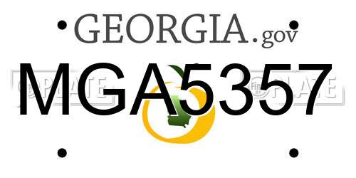 MGA5357 Georgia License Plate
