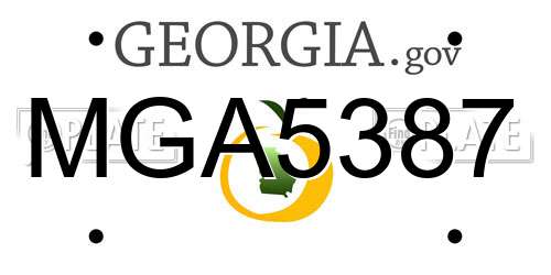 MGA5387 Georgia License Plate