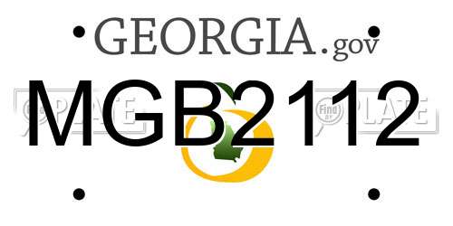 MGB2112 Georgia License Plate