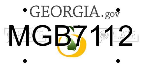 MGB7112 Georgia License Plate