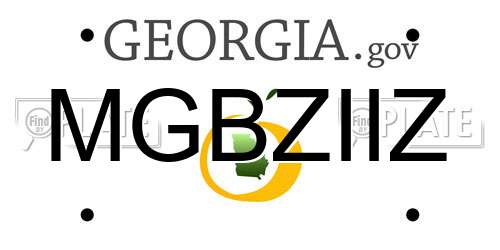 MGBZIIZ Georgia License Plate