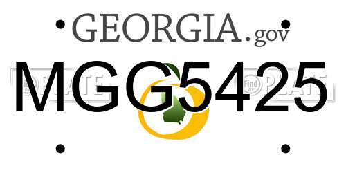 MGG5425 Georgia License Plate