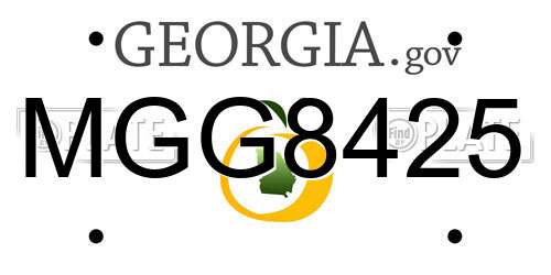 MGG8425 Georgia License Plate