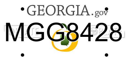 MGG8428 Georgia License Plate