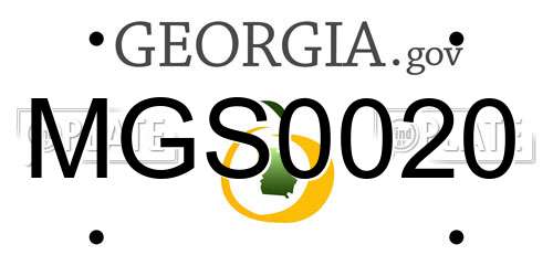 MGS0020 Georgia License Plate