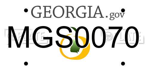 MGS0070 Georgia License Plate