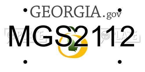 MGS2112 Georgia License Plate
