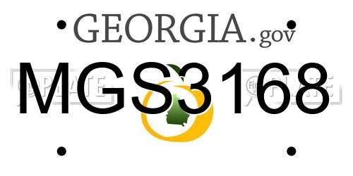 MGS3168 Georgia License Plate