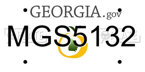 MGS5132 Georgia License Plate