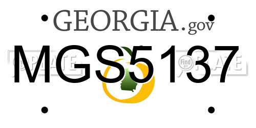 MGS5137 Georgia License Plate