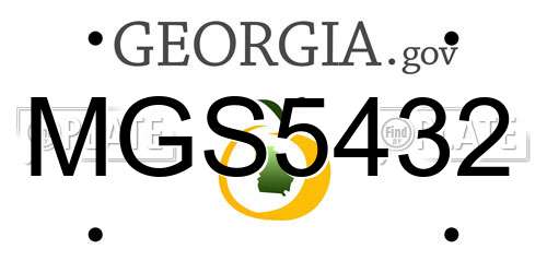 MGS5432 Georgia License Plate