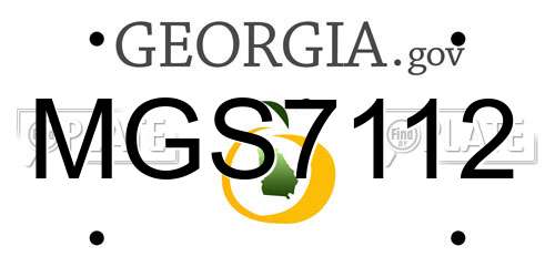 MGS7112 Georgia License Plate