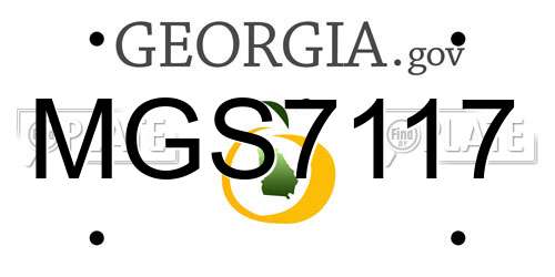 MGS7117 Georgia License Plate