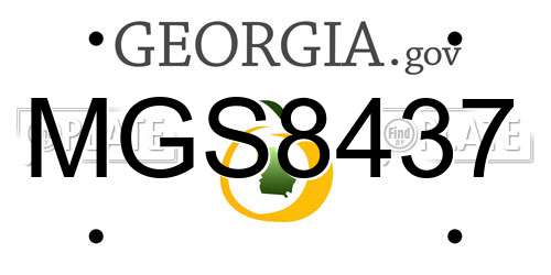 MGS8437 Georgia License Plate