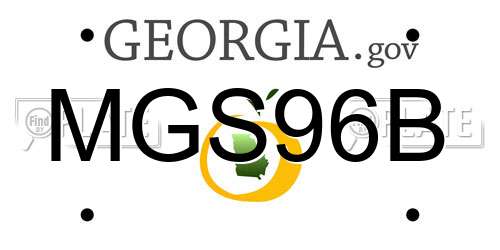 MGS96B Georgia License Plate
