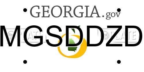 MGSDDZD Georgia License Plate