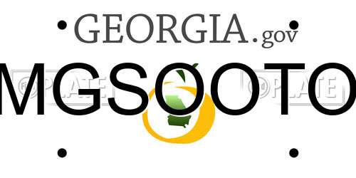 MGSOOTO Georgia License Plate