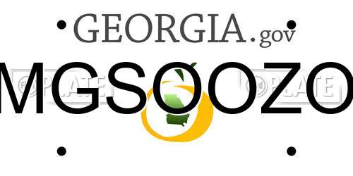 MGSOOZO Georgia License Plate