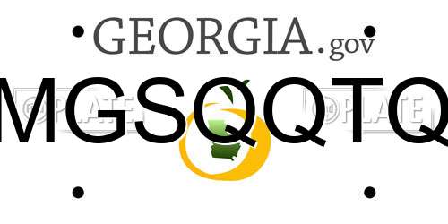 MGSQQTQ Georgia License Plate