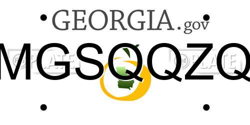 MGSQQZQ Georgia License Plate