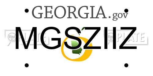 MGSZIIZ Georgia License Plate
