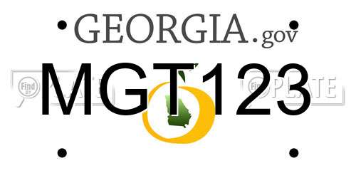 MGT123 Georgia License Plate