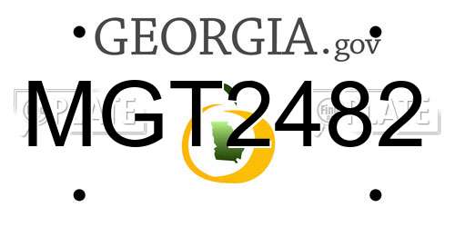 MGT2482 Georgia License Plate