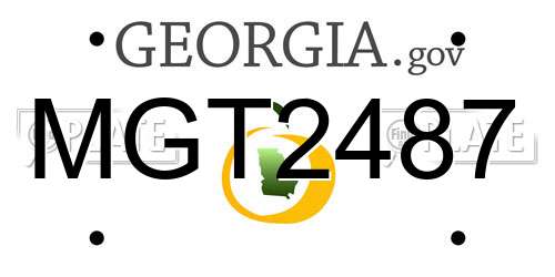 MGT2487 Georgia License Plate
