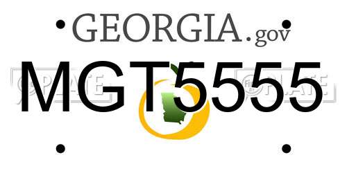 MGT5555 Georgia License Plate