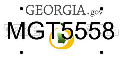MGT5558 Georgia License Plate