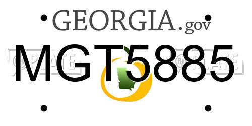 MGT5885 Georgia License Plate