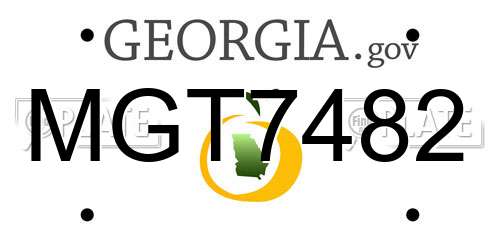 MGT7482 Georgia License Plate