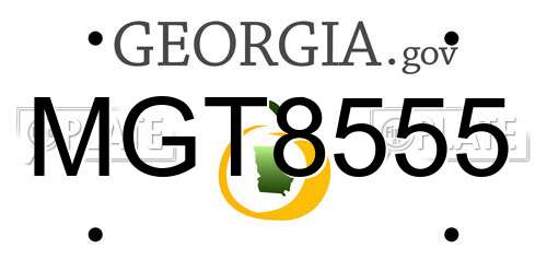 MGT8555 Georgia License Plate