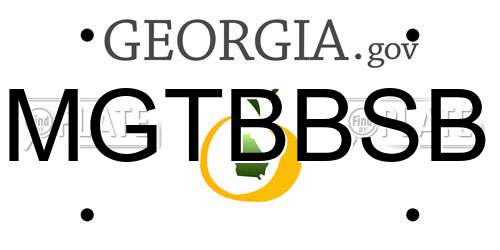 MGTBBSB Georgia License Plate