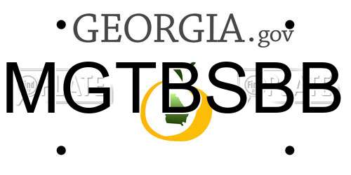 MGTBSBB Georgia License Plate