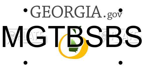MGTBSBS Georgia License Plate