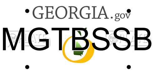 MGTBSSB Georgia License Plate